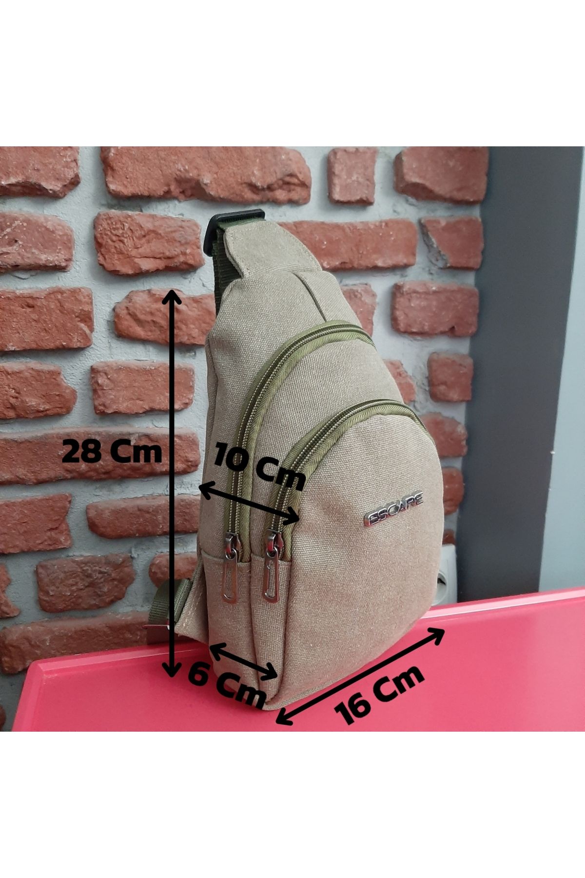 ESCAPE Kanvas Çapraz Göğüs Çantası 3520 Gvn-0069 - Görsel 5