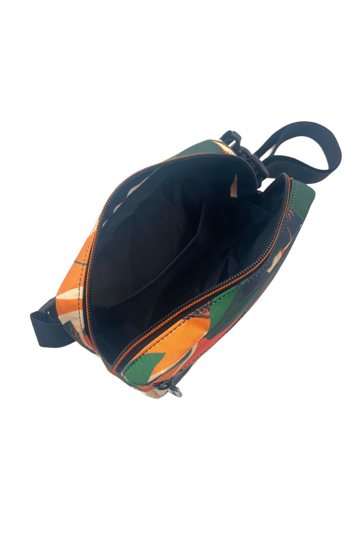 Differ Studio Turuncu Soyut Yaprak Desen Unisex Su Geçirmez Bel/omuz Çantası - Görsel 2