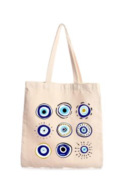 BUFUAL Nazar Boncuğu Kanvas Bez Çanta