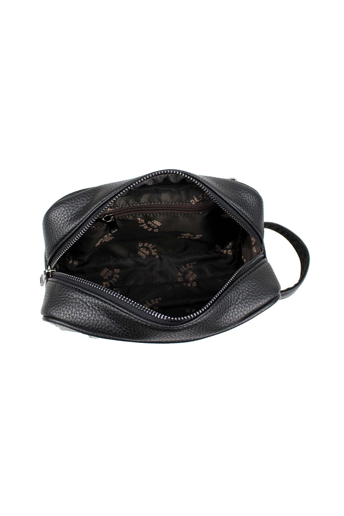 deri,se club Erkek Siyah Kozmetik Makyaj Tıraş Çantası Erkek El Çantası - Görsel 6