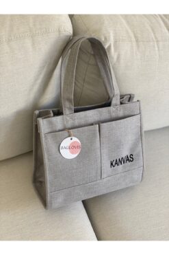 BAGLOVİS KANVAS KUMAŞ NAKIŞ DETAYLI BÜYÜK OMUZ ÇANTASI
