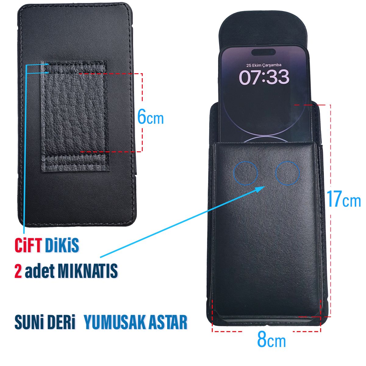 EXENAR Redmi Note 13 Pro Kemer Kılıfı Bele Takılan Telefon Kılıfı Kapaklı Kılıf - Görsel 2