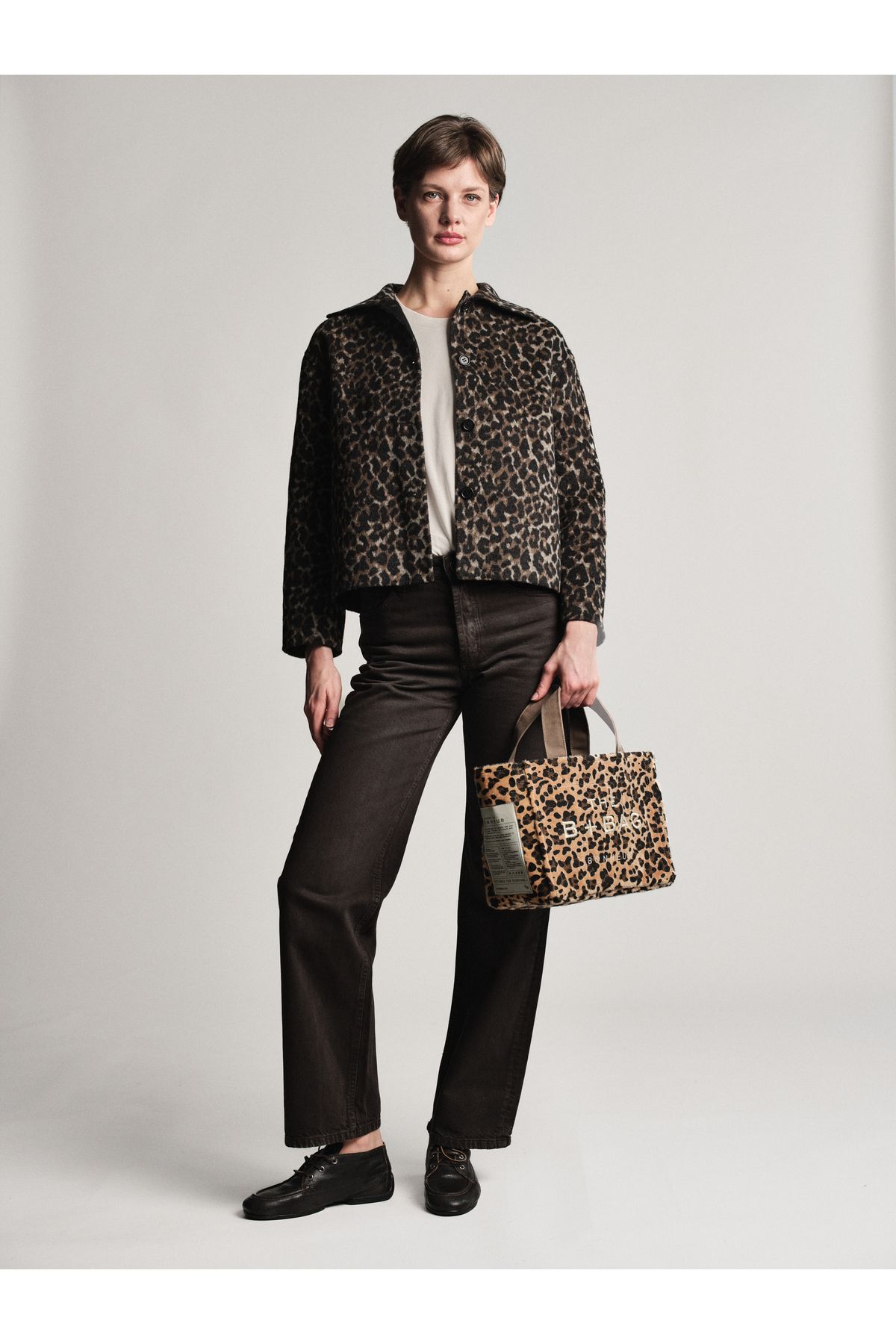Bonheur Canvas Leopard Small Tote Bag - Görsel 4