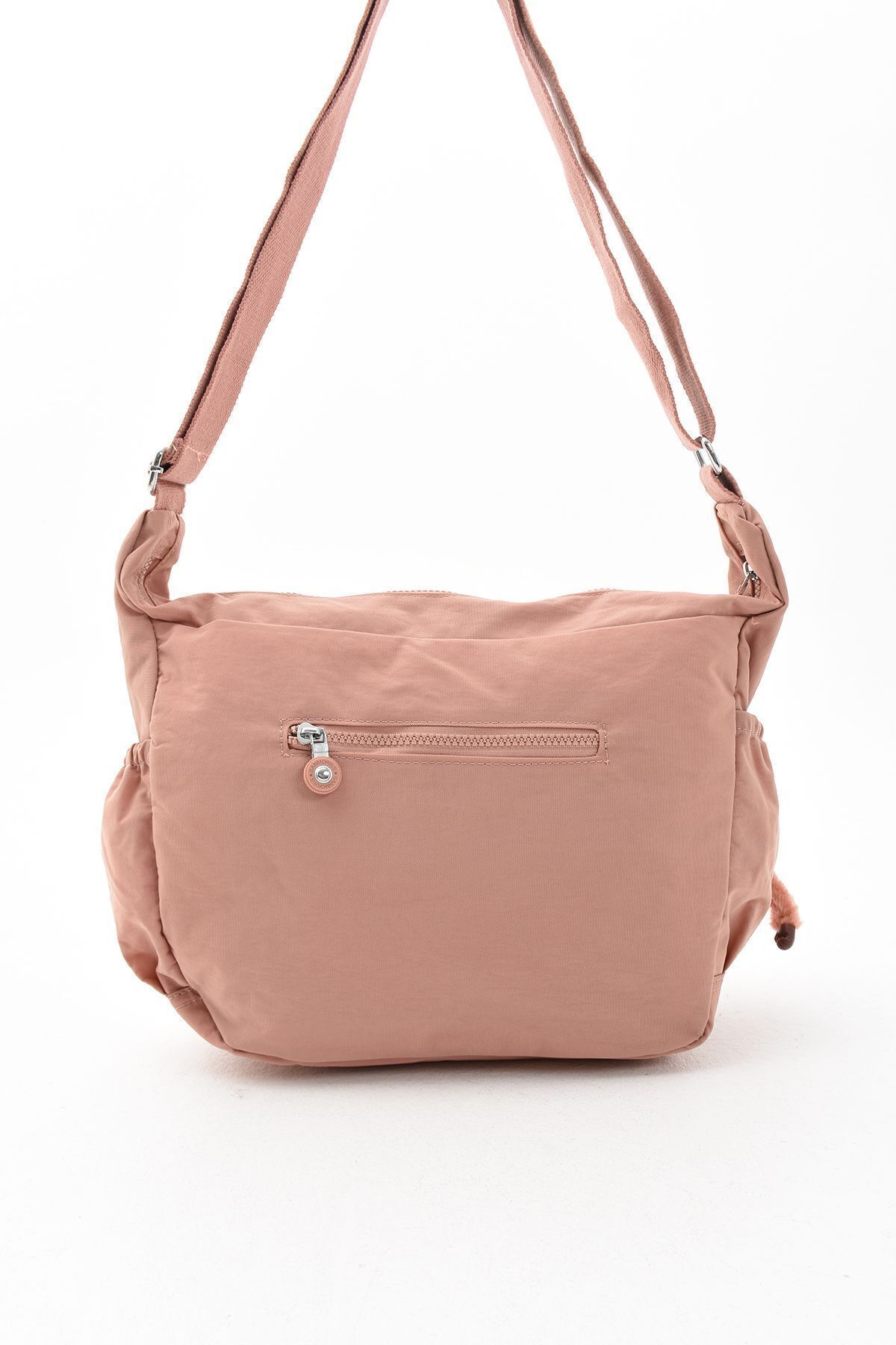 Sanmorris Unısex Suya Dayanıklı Pembe Renkli Krinkıl Kumaş Çapraz Günlük Okul Seyahat Ve Omuz Çantası - Görsel 4