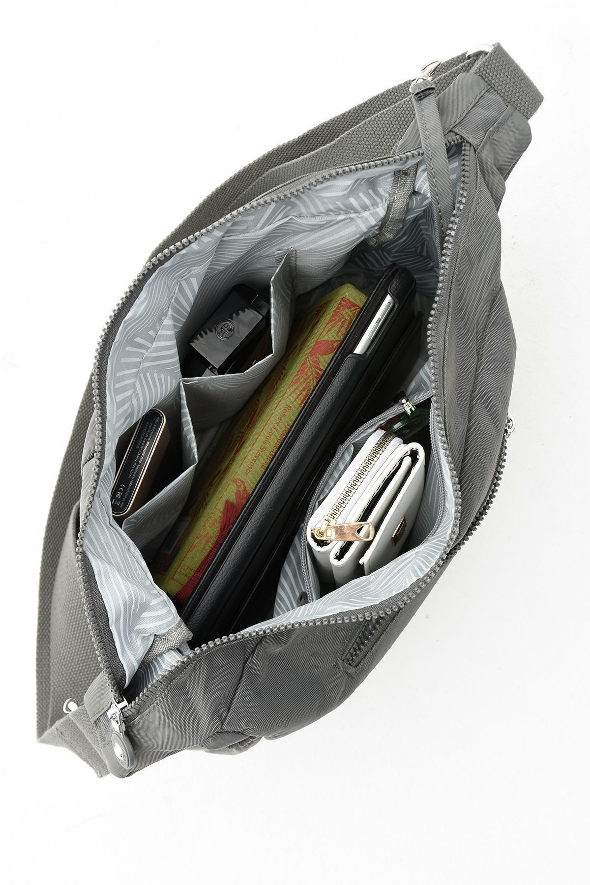 Sanmorris Unısex Suya Dayanıklı Pembe Renkli Krinkıl Kumaş Çapraz Günlük Okul Seyahat Ve Omuz Çantası - Görsel 5