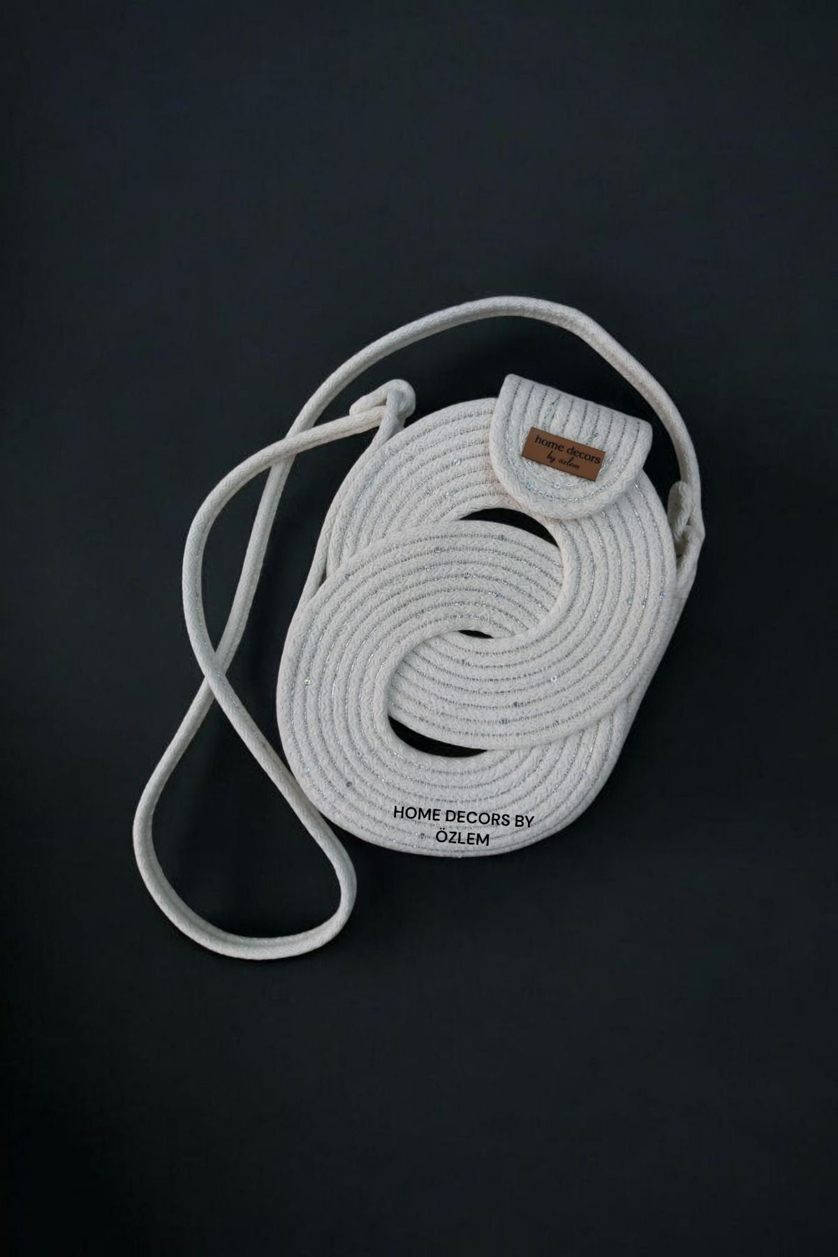 home decors by özlem Hasır Çanta Günlük Pullu Ekru Çanta Telefon Çantası Omuz Çantası Handmade - Görsel 2