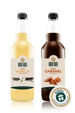 gold gull Vanilya & Karamel Aromalı Kahve & Meyve Şurubu 2 X 700 Ml.