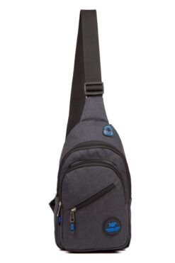 NEWISH POLO ACCESSORIES Unisex Siyah Keten Kulaklık Çıkışlı Çapraz Askılı Bel Ve Omuz Çantası