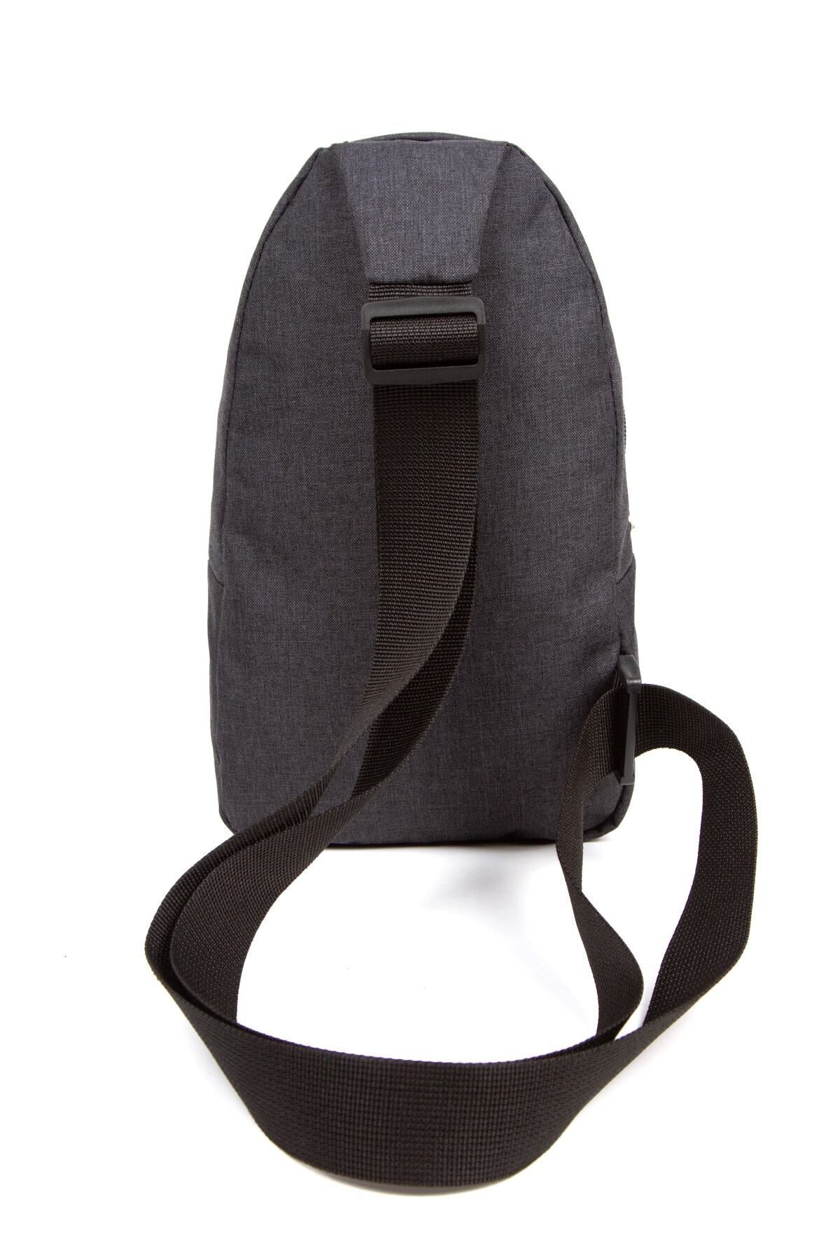 NEWISH POLO ACCESSORIES Unisex Siyah Keten Kulaklık Çıkışlı Çapraz Askılı Bel Ve Omuz Çantası - Görsel 4