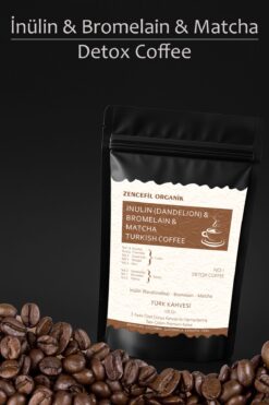 Zencefil Organik İnülin Ve Bromelain Coffee Türk Kahvesi 100 Gr. Karahindiba & Bromelain & Matcha Detox Form Kahvesi