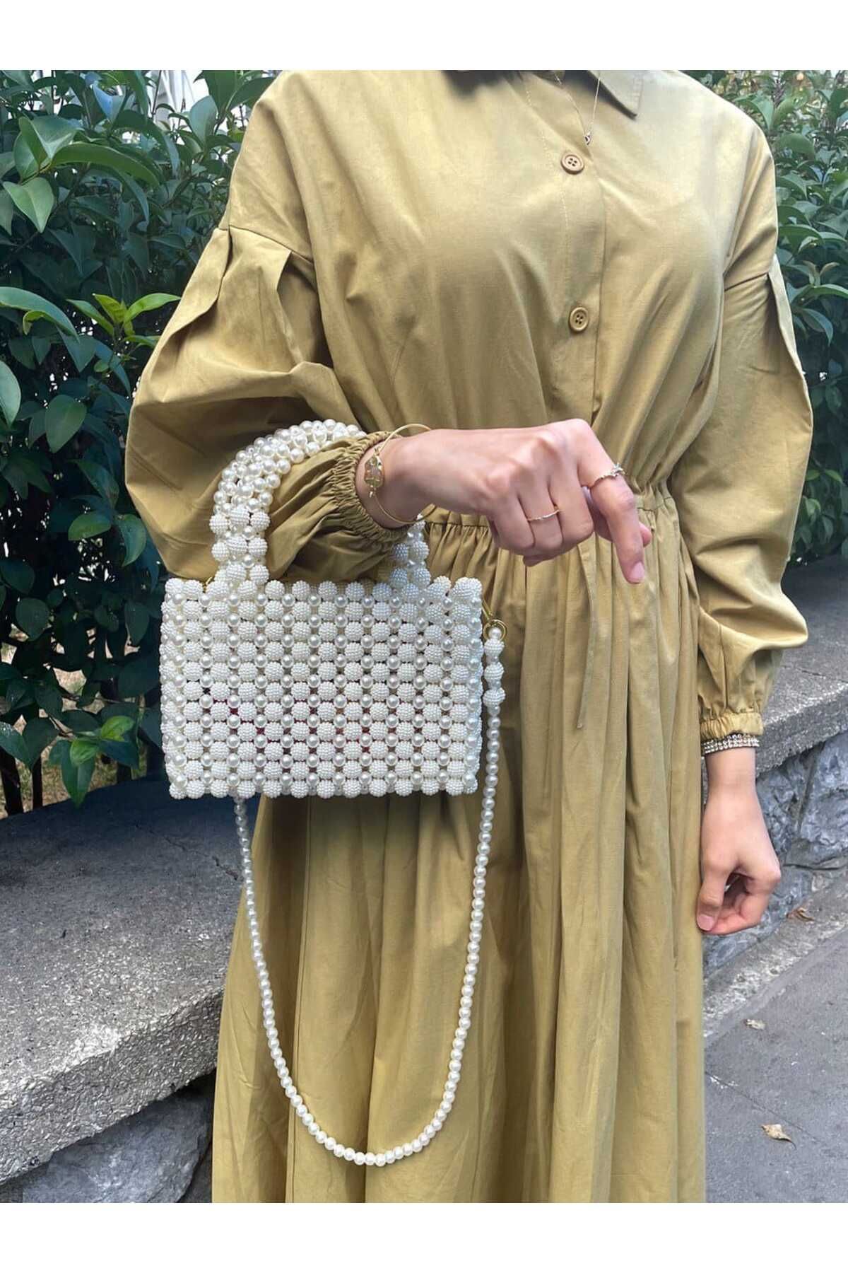 BEYBACO Böğürtlen Desenli Inci Çanta - Inci Çanta - Incili Çanta - Inci Boncuk Çanta - Inci Boncuklu Çanta - Görsel 2