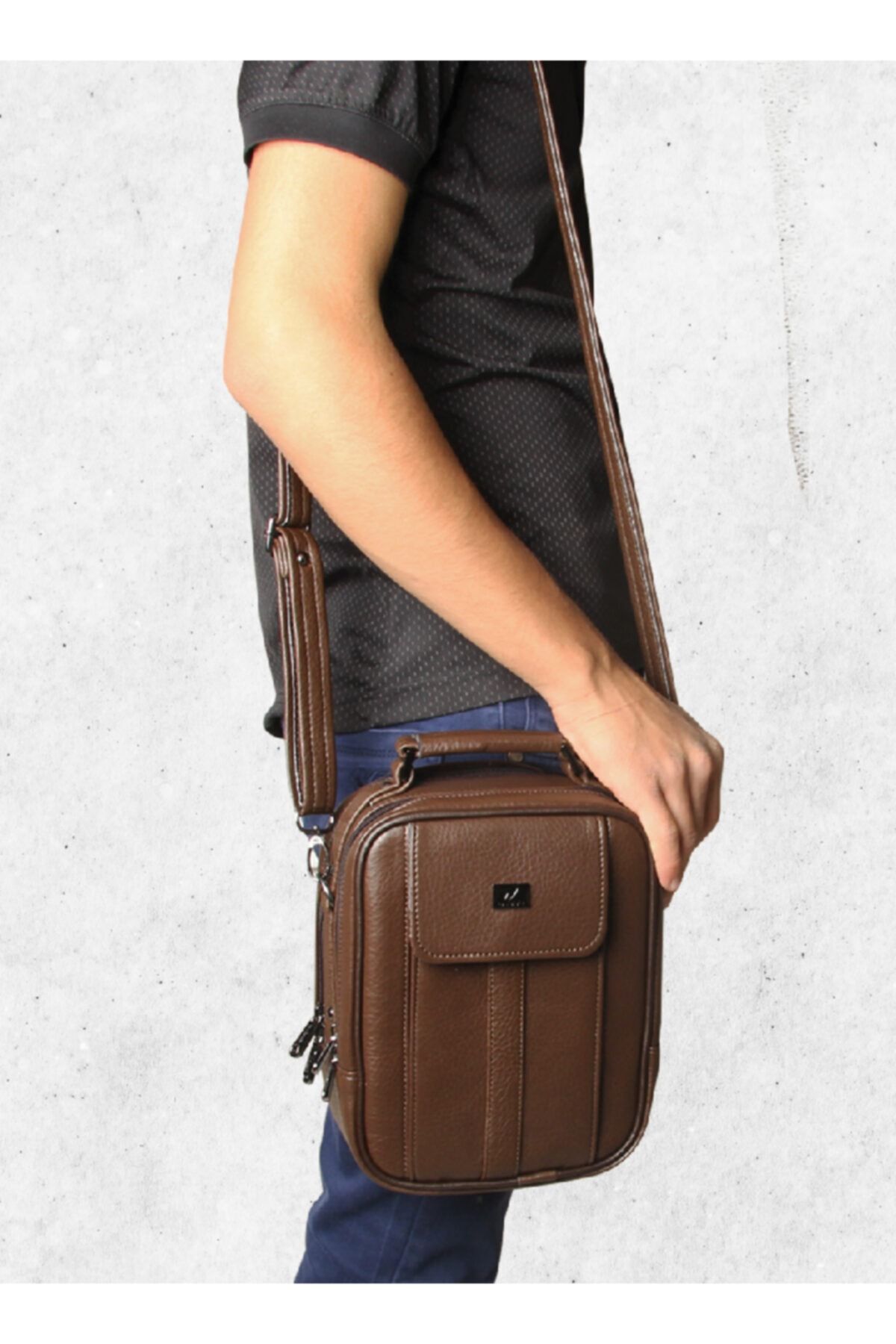 Alone Erkek Çelik Kasalı El Ve Omuz Çantası-kahverengi 3753