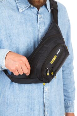 Newish Polo Erkek Siyah USB Kulaklık Çıkışlı Crossbody Çapraz Göğüs Omuz ve Bel Çantası