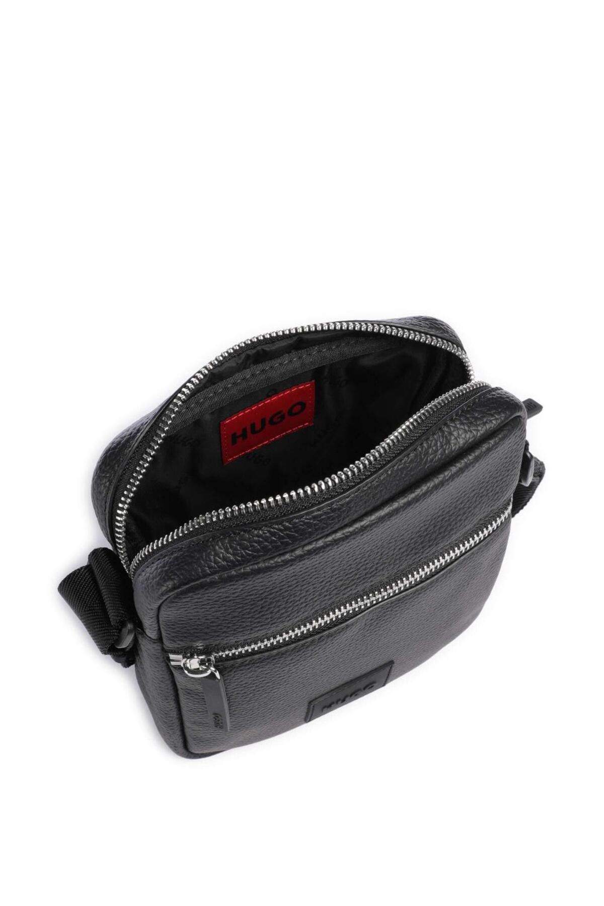 HUGO Erkek Logo Desenli Femuarlı İki Bölmeli Askılı Siyah Çanta 50535669-001 - Görsel 3