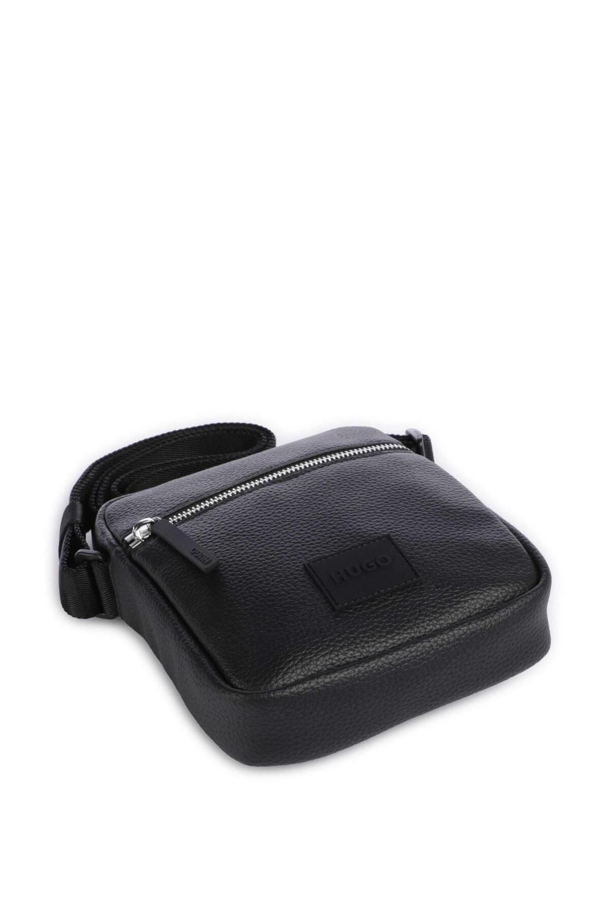 HUGO Erkek Logo Desenli Femuarlı İki Bölmeli Askılı Siyah Çanta 50535669-001 - Görsel 4