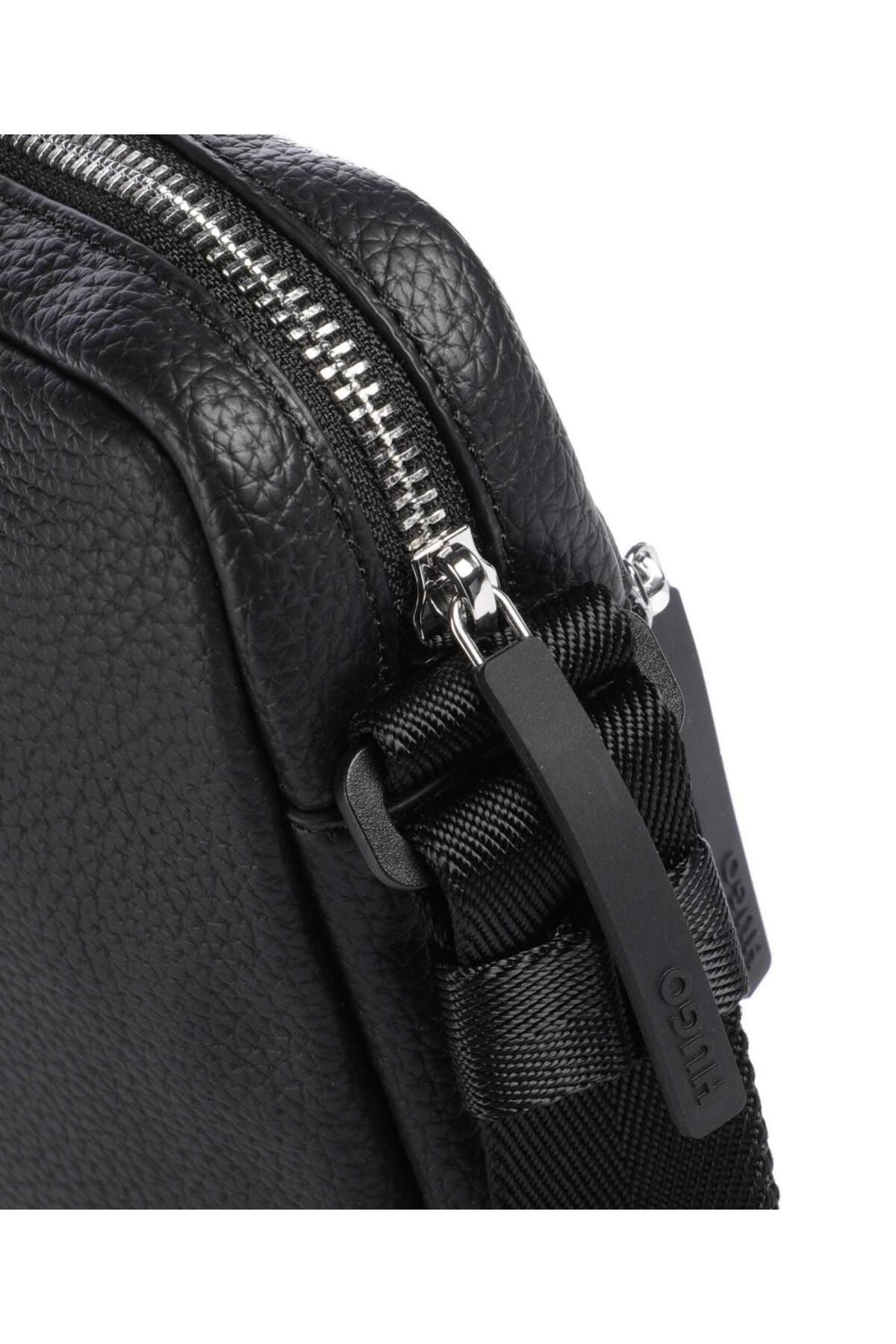 HUGO Erkek Logo Desenli Femuarlı İki Bölmeli Askılı Siyah Çanta 50535669-001 - Görsel 5