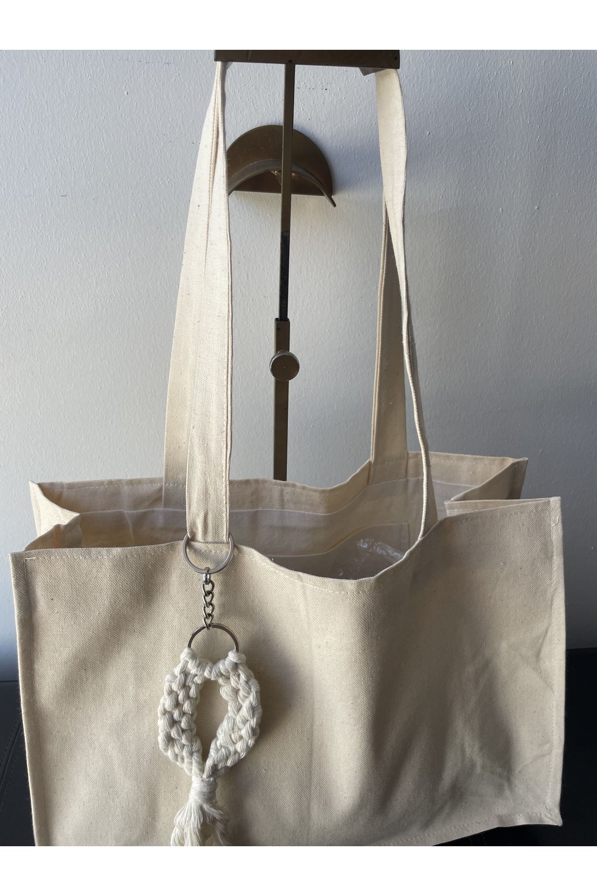 sisa.art Aksesuarlı Kanvas Kumaş Çanta Omuz ve Plaj Çantası - Görsel 2