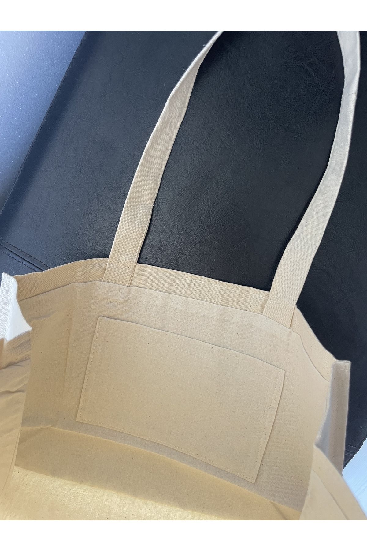 sisa.art Aksesuarlı Kanvas Kumaş Çanta Omuz ve Plaj Çantası - Görsel 4