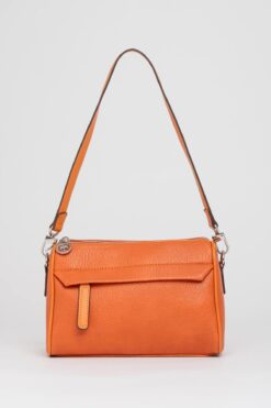 MELAMS Orta Boy Fermuarlı Çift Askılı Baget ve Çapraz Çanta Omuz Çantası