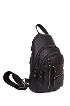 Newish Unisex Çok Fonksiyonlu Kulaklı ve USB Çıkışlı, Askılı Çapraz Göğüs, Omuz ve Bel Çantası Siyah.