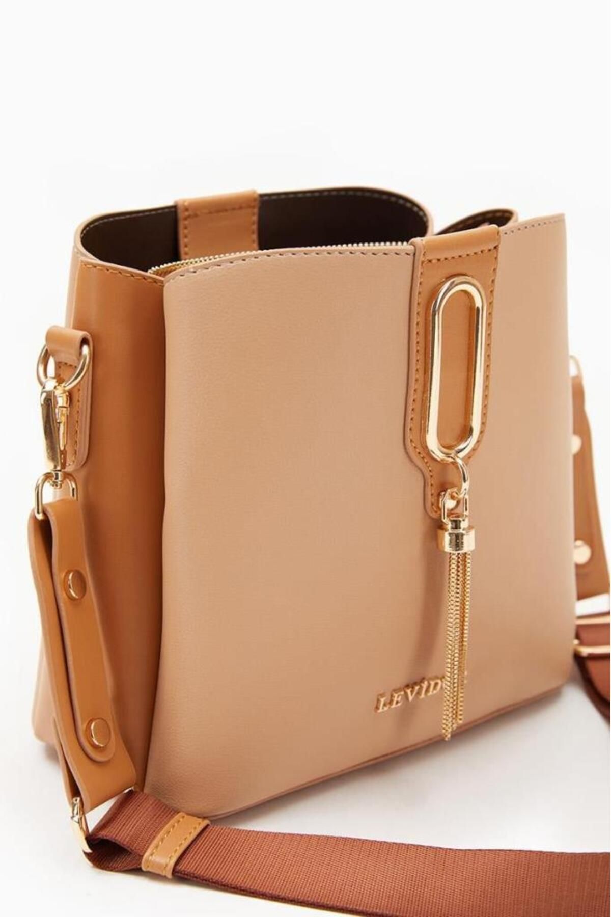 Levidor Vizon Camel Püskül Detaylı Omuz Çantası - Görsel 3