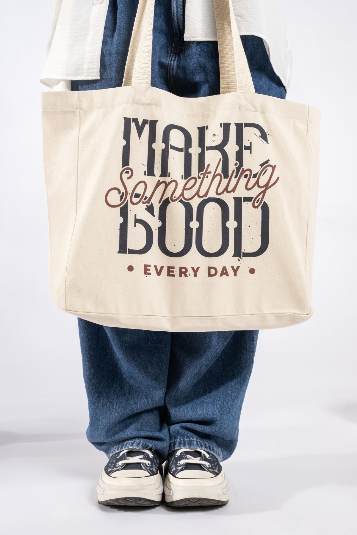 The Lycos "make Something Good" Canvas Tote Omuz Ve Plaj Çantası - Görsel 2