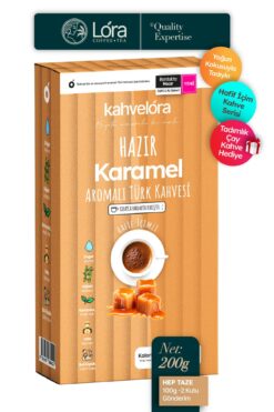 kahvelora Hazır - 200g Karamelli Türk Kahvesi - Sadece Karıştır - Sütlü - Cezvede Pişir - Hazır Kahve