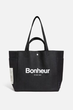 Bonheur N°4 Kanvas Çanta- Cold Black