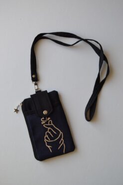 JINJI Baskılı El Desenli Telefon Bölmeli Cüzdan Çantası