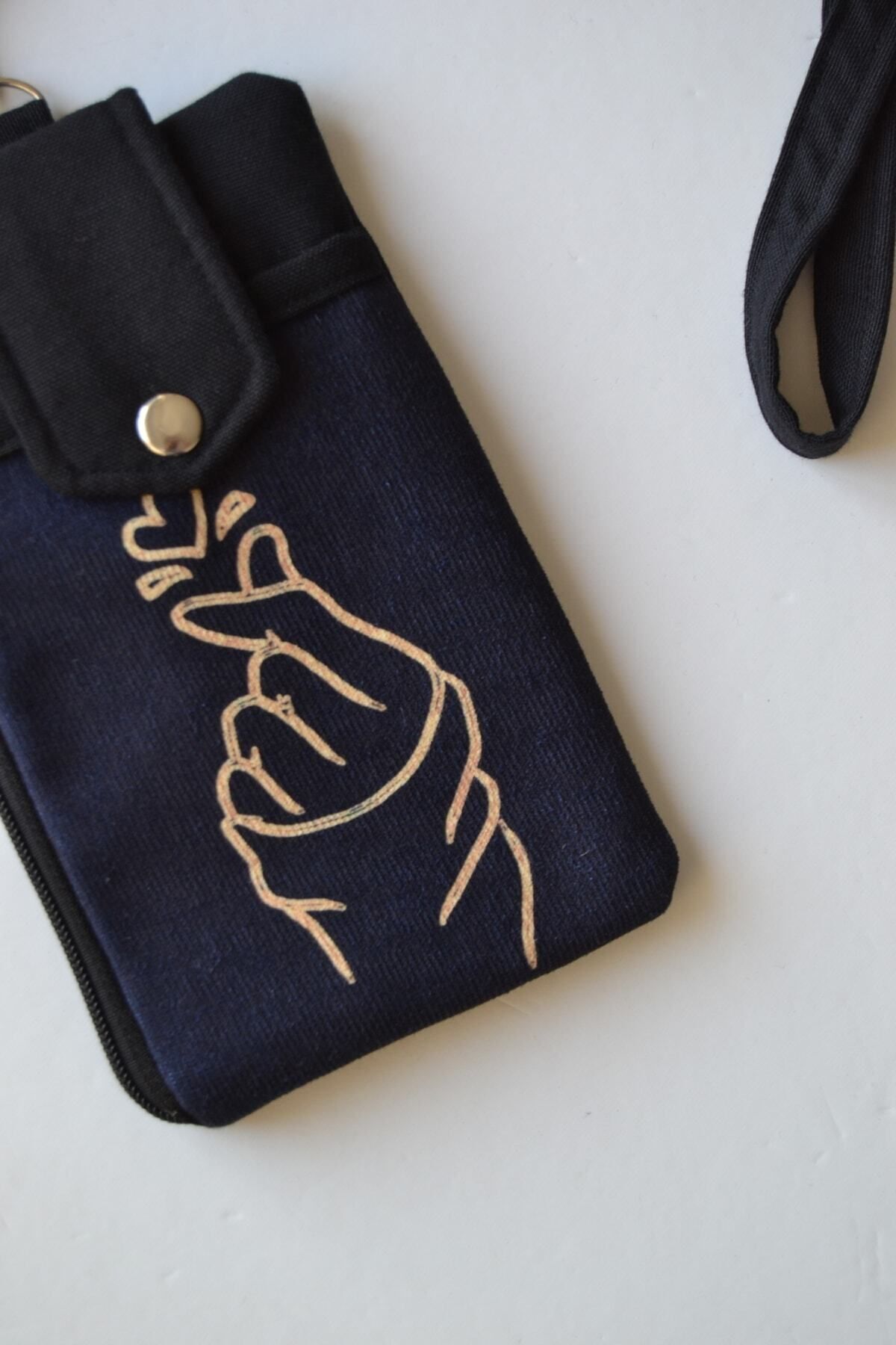 JINJI Baskılı El Desenli Telefon Bölmeli Cüzdan Çantası - Görsel 2