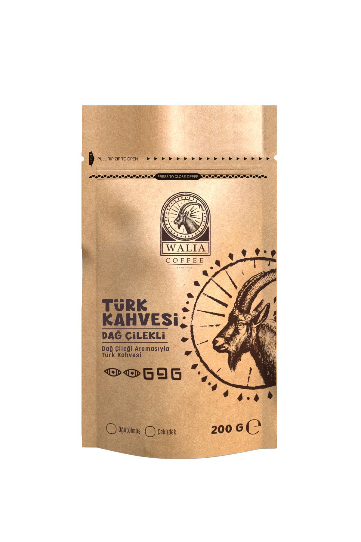 WALIA COFFEE ETHIOPIA DAĞ ÇİLEKLİ TÜRK KAHVESİ 200 G