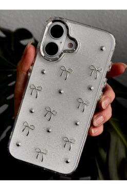 Go Aksesuar Iphone 16 Uyumlu 3D Mini Fiyonk Tasarımlı Oyuncaklı Silikon Kılıf