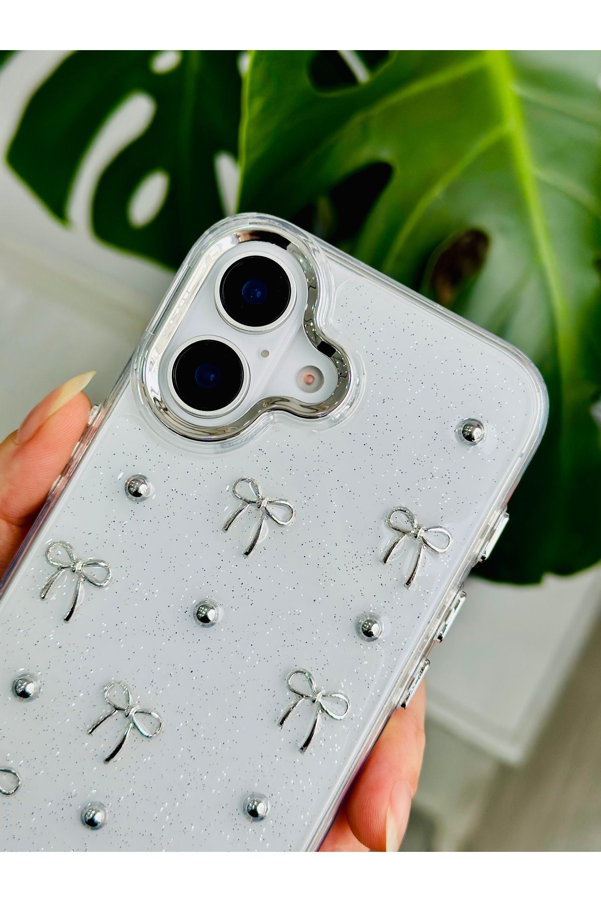 Go Aksesuar Iphone 16 Uyumlu 3D Mini Fiyonk Tasarımlı Oyuncaklı Silikon Kılıf - Görsel 3