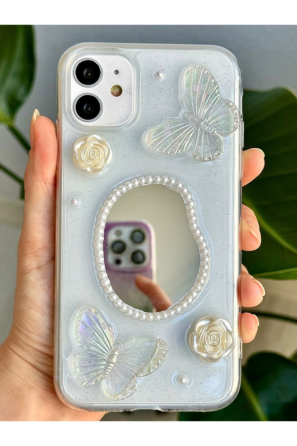 Go Aksesuar Iphone 11 Uyumlu 3d Oyuncak Aynalı Kelebek Tasarımlı Yumuşak Silikon Kılıf