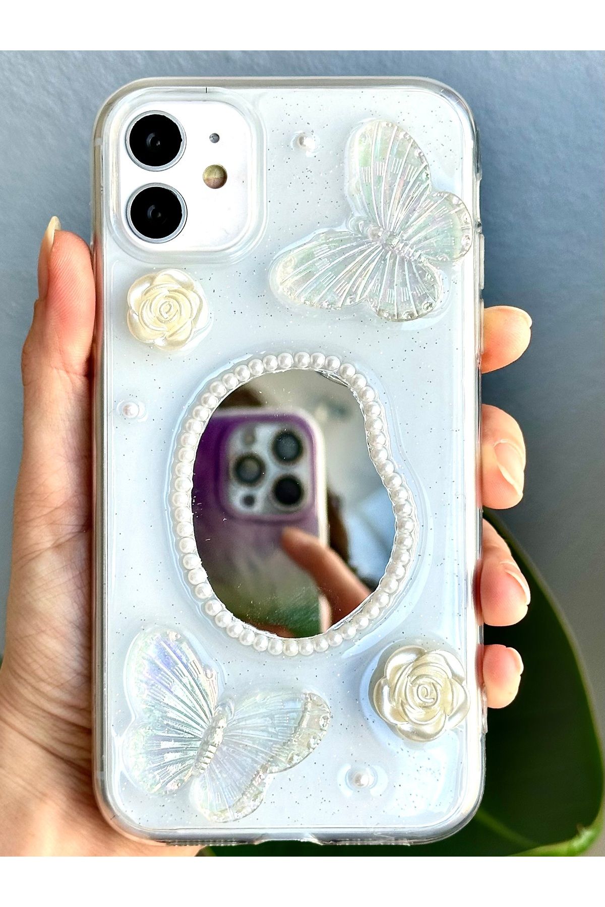 Go Aksesuar Iphone 11 Uyumlu 3d Oyuncak Aynalı Kelebek Tasarımlı Yumuşak Silikon Kılıf - Görsel 3