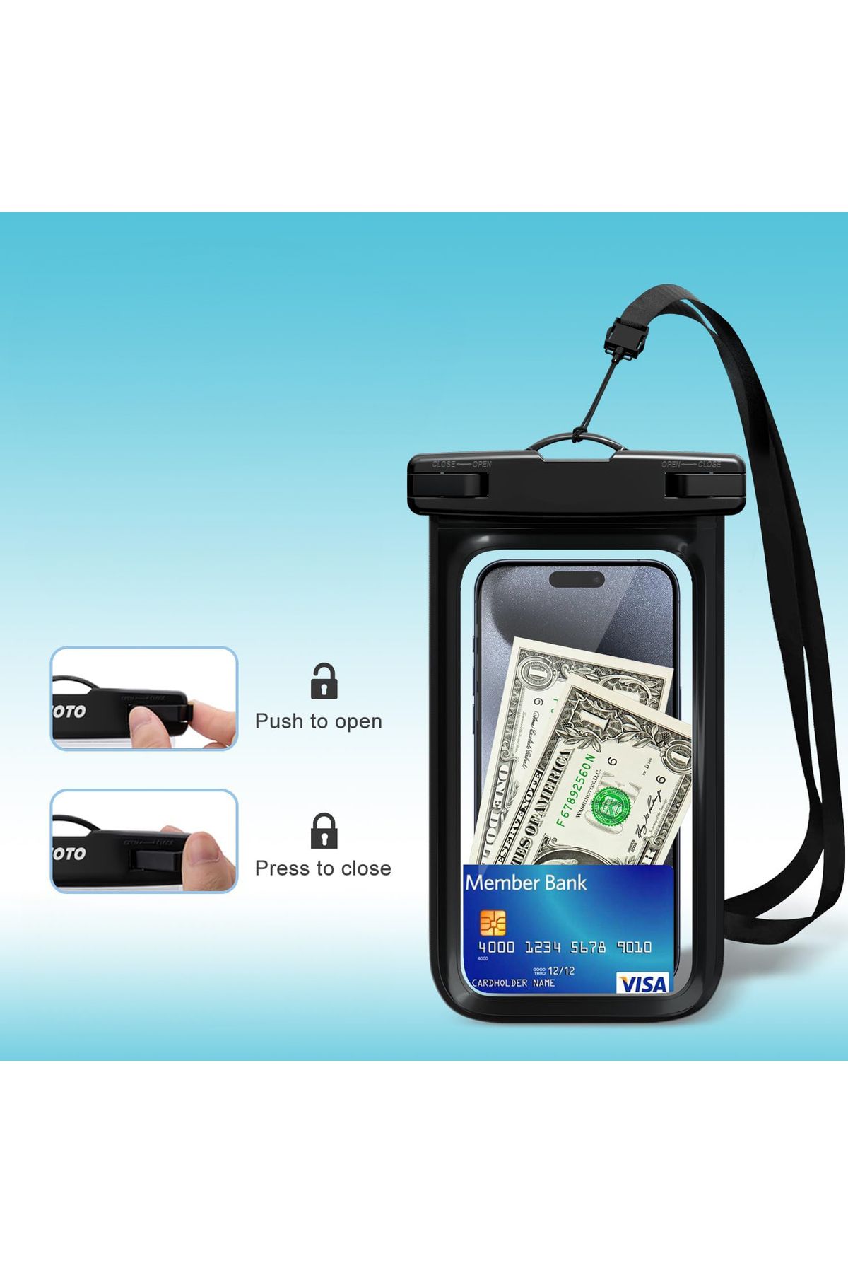 Powerfox Tüm Telefonlara Uyumlu Yağmur Su Geçirmez WaterProof Deniz Havuz Altı Telefon Kılıfı - Görsel 5