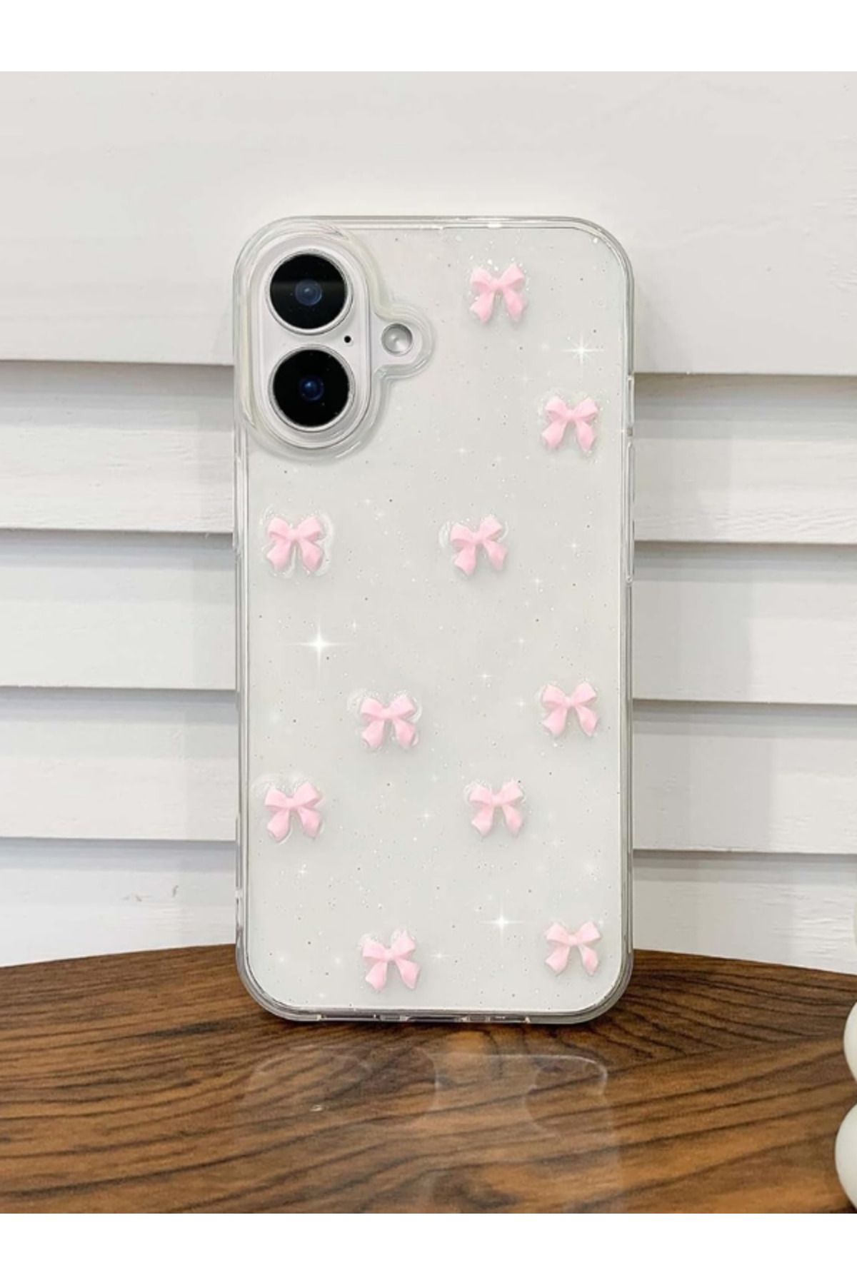 KVK PRİVACY Apple iPhone 16 Uyumlu Kılıf Pembe Fiyonk Darbeye Karşı Dayanıklı Yumuşak Silikon Kapak - Görsel 4