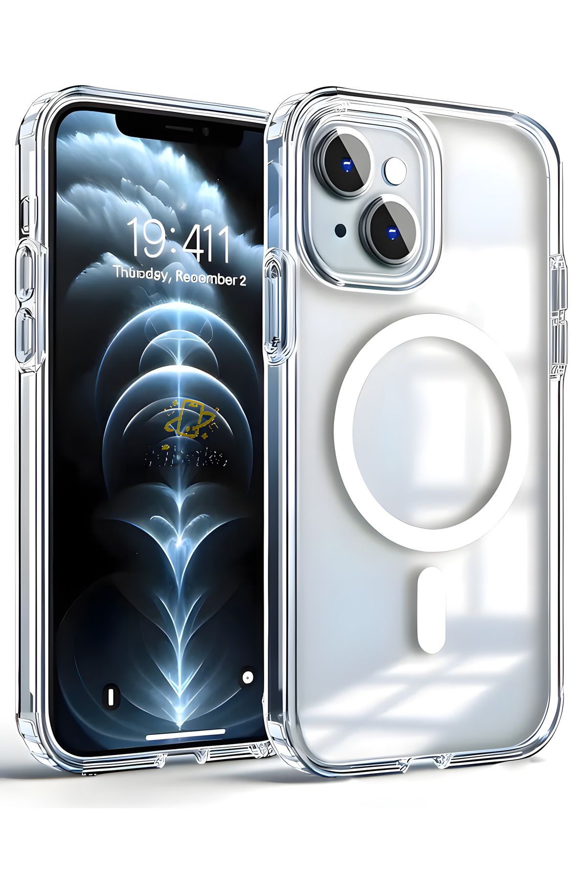 Fibaks İphone 13 - 14 Uyumlu Kılıf Kablosuz Şarj Magsafe Wireless Köşe Korumalı Darbe Emici Airbag