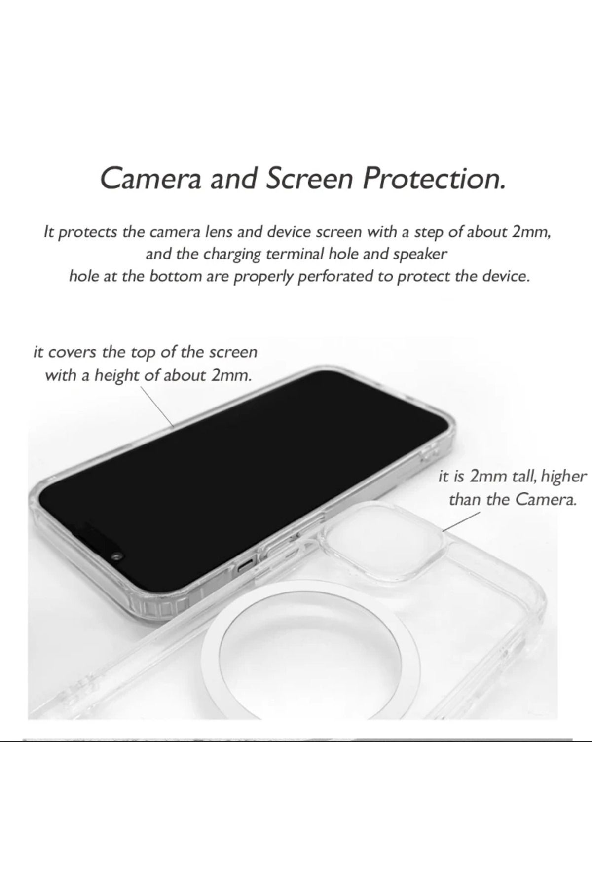 Fibaks İphone 13 - 14 Uyumlu Kılıf Kablosuz Şarj Magsafe Wireless Köşe Korumalı Darbe Emici Airbag - Görsel 3