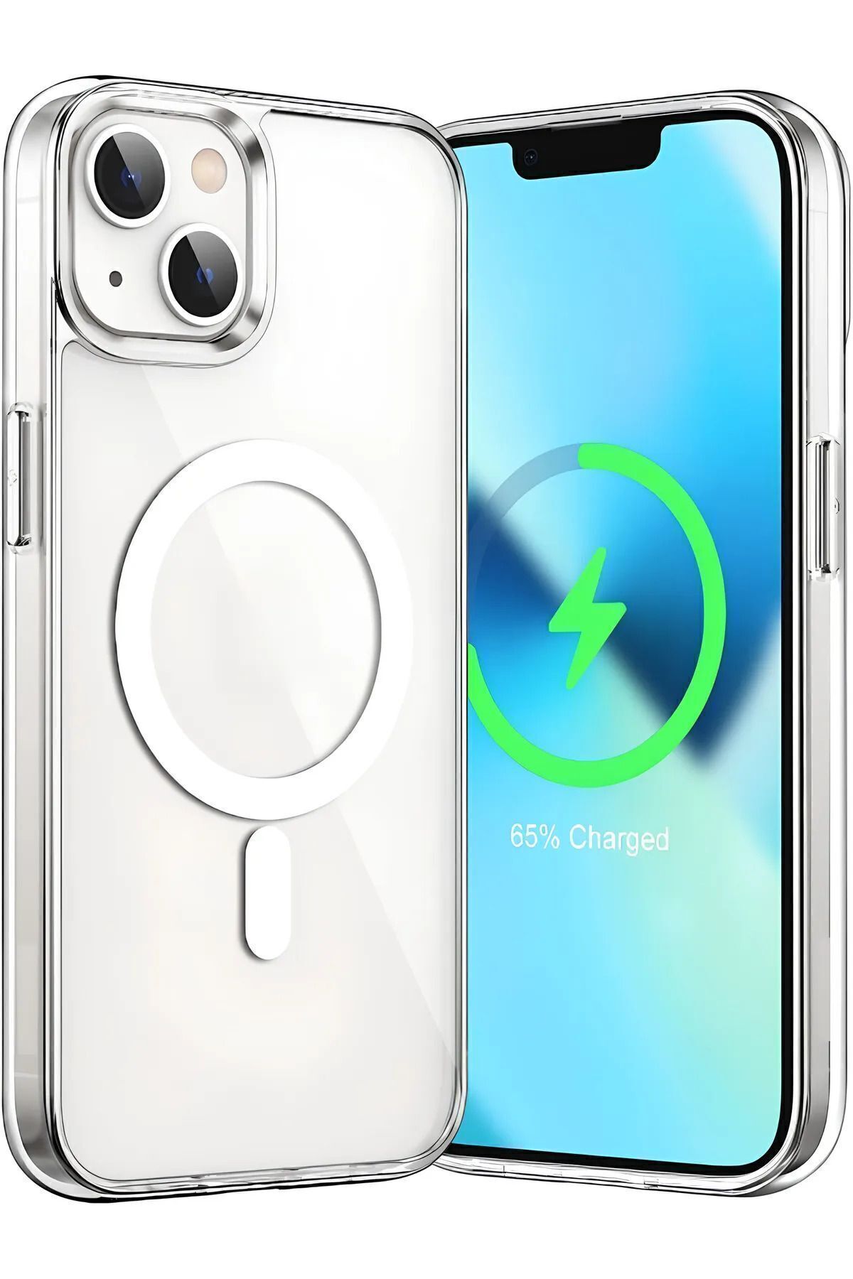 Fibaks İphone 13 - 14 Uyumlu Kılıf Kablosuz Şarj Magsafe Wireless Köşe Korumalı Darbe Emici Airbag - Görsel 5