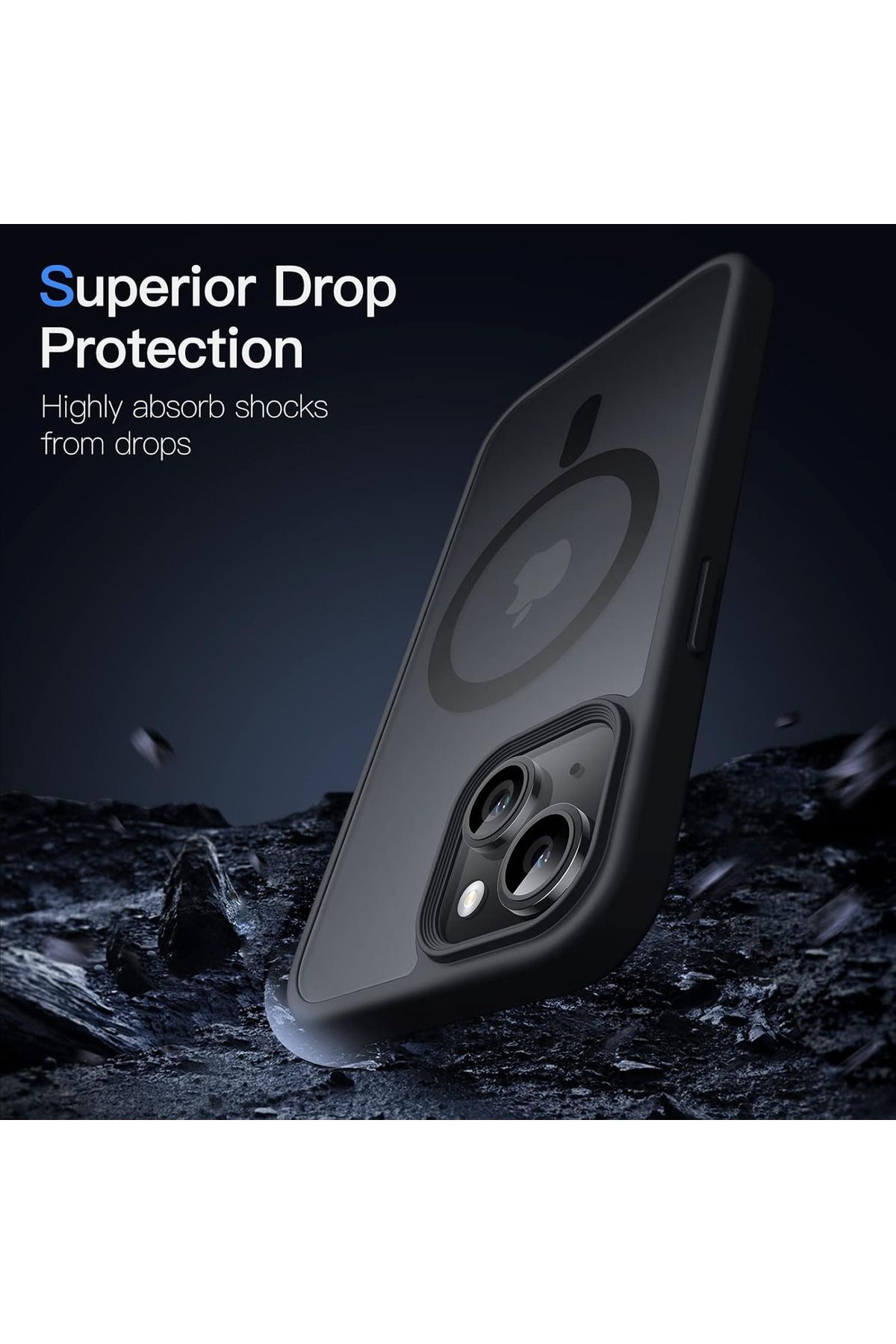 Fibaks Apple Iphone 13 - 14 Uyumlu Kılıf Kamera Çıkıntılı Magsafe Şarj Destekli Yumuşak Kenarlı Mat Kapak - Görsel 4