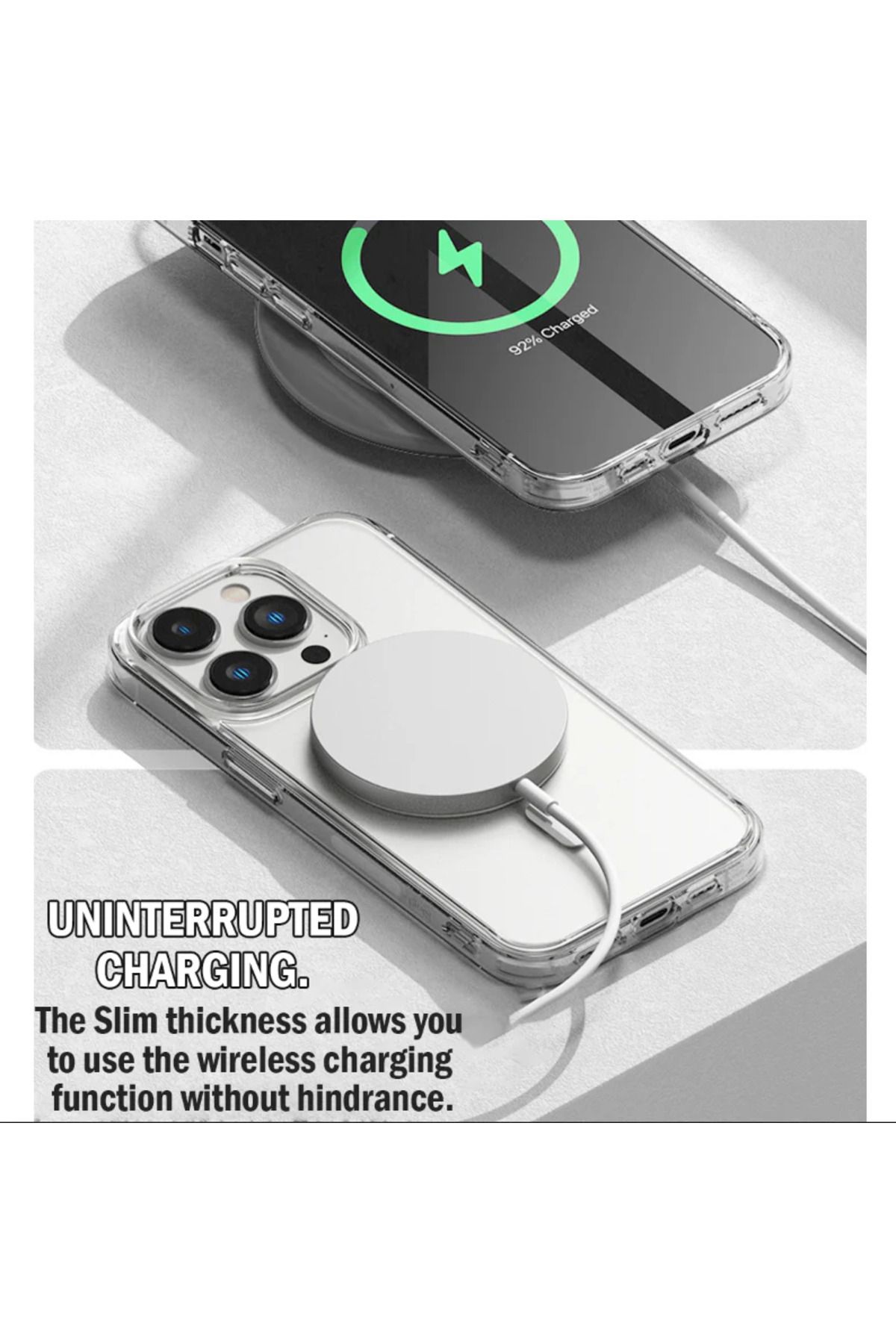 Fibaks Apple Iphone 11 Uyumlu Kılıf Magsafe Wireless Köşe Korumalı Darbe Emici Şeffaf Sert Silikon Kapak - Görsel 2