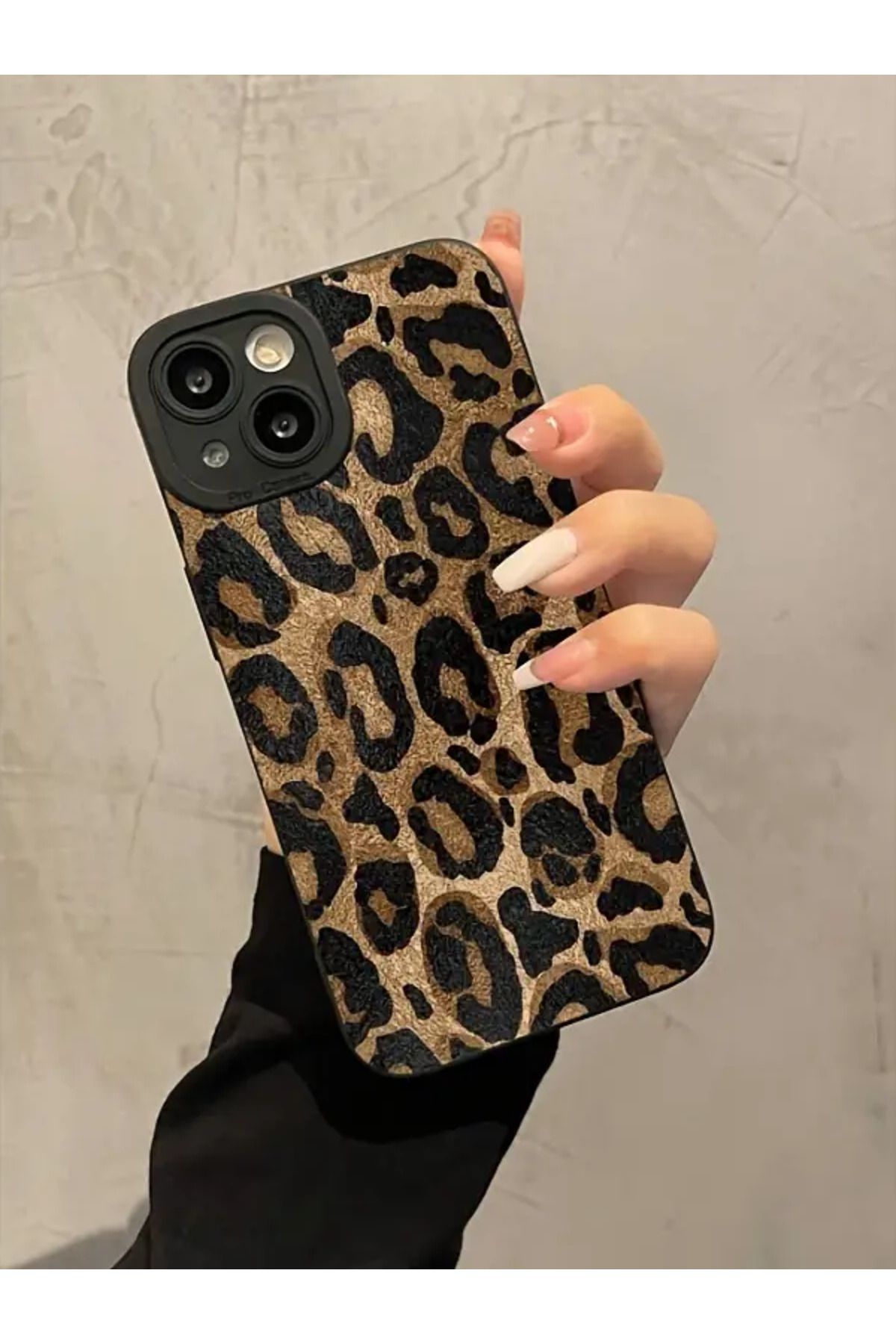 KVK PRİVACY İphone 13-14 Uyumlu Kılıf Mat Sarı Leopar Desenli Darbelere Dayanıklı Yumuşak Kamera Korumalı Kapak - Görsel 2