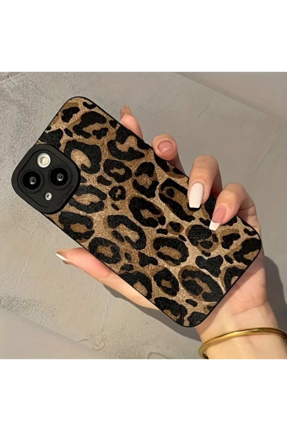 KVK PRİVACY İphone 13-14 Uyumlu Kılıf Mat Sarı Leopar Desenli Darbelere Dayanıklı Yumuşak Kamera Korumalı Kapak - Görsel 3