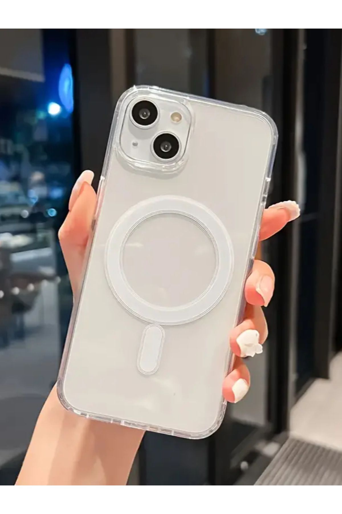 KVK PRİVACY Apple Iphone 13-14-15 Uyumlu Kılıf Magsafe Özellikli Şeffaf Darbe Emici Silikon Kapak
