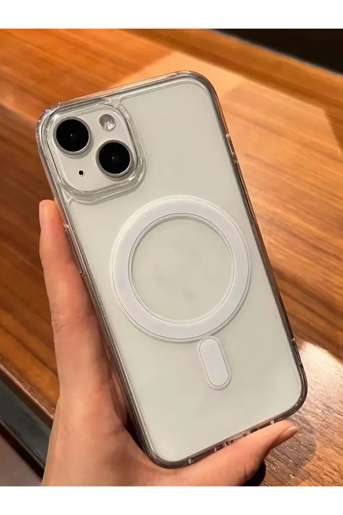 KVK PRİVACY Apple Iphone 13-14-15 Uyumlu Kılıf Magsafe Özellikli Şeffaf Darbe Emici Silikon Kapak - Görsel 2