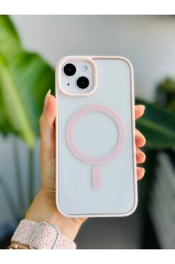 Go Aksesuar Iphone 13 - 14 VE 15 Uyumlu MAGSAFE Özellikli Renkli Şeffaf Kılıf