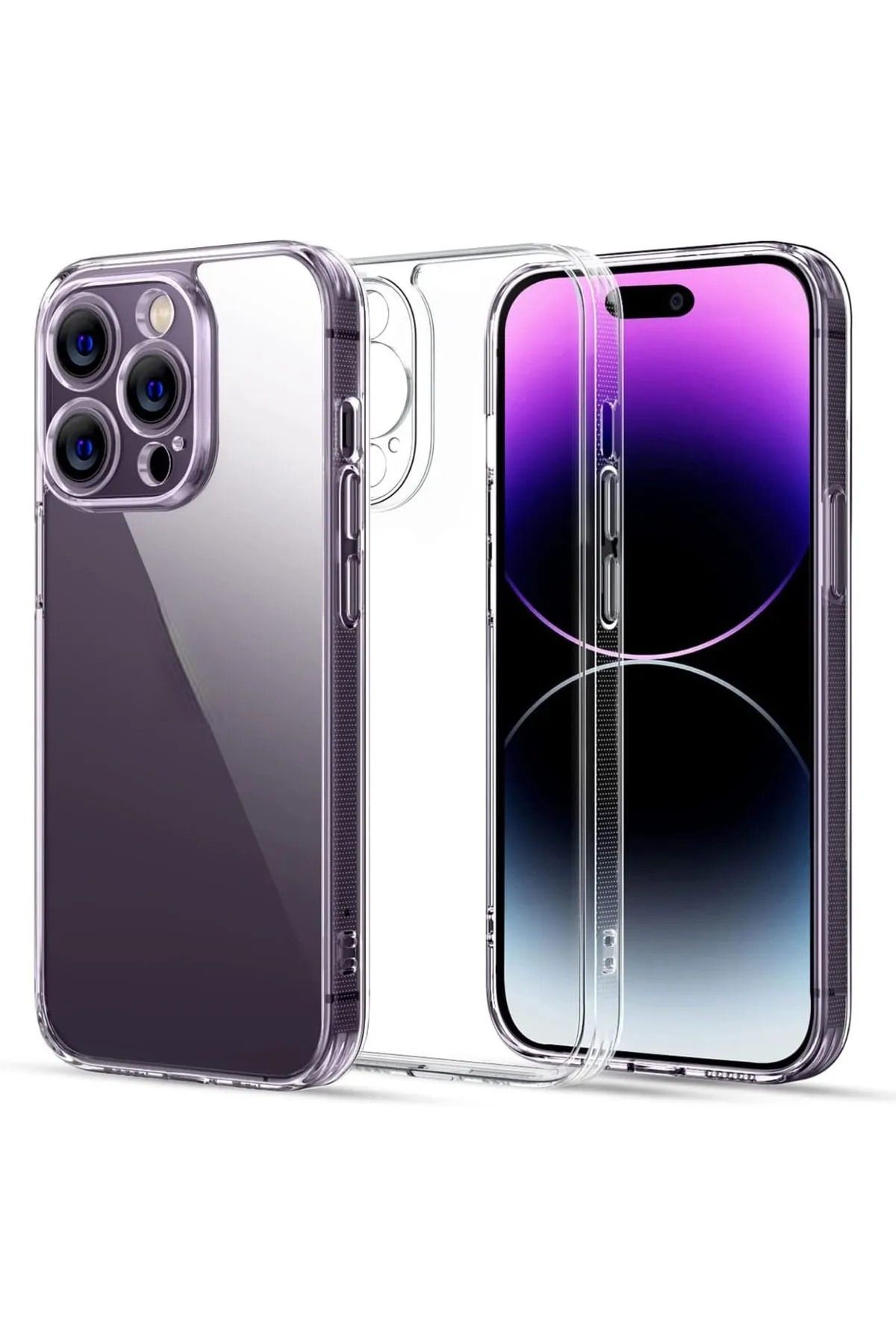 Fibaks Apple Iphone 15 Pro Uyumlu Kılıf Kamera Korumalı Şeffaf Ultra Ince Esnek Renksiz Silikon Kapak - Görsel 2