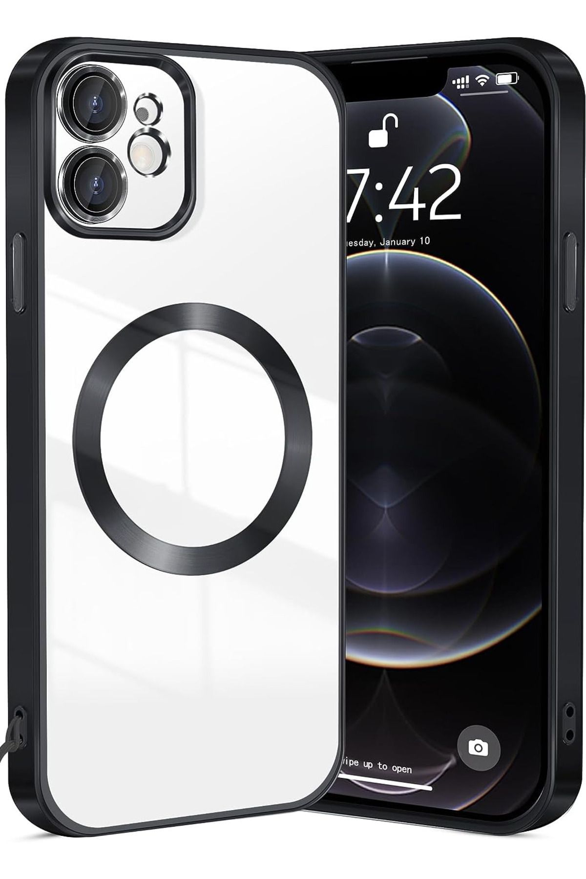 Fibaks İphone 11 Uyumlu Kılıf 12 Görünümlü Kamera Korumalı Şeffaf Renkli Logo Gösteren Parlak Yumuşak Kapak - Görsel 2