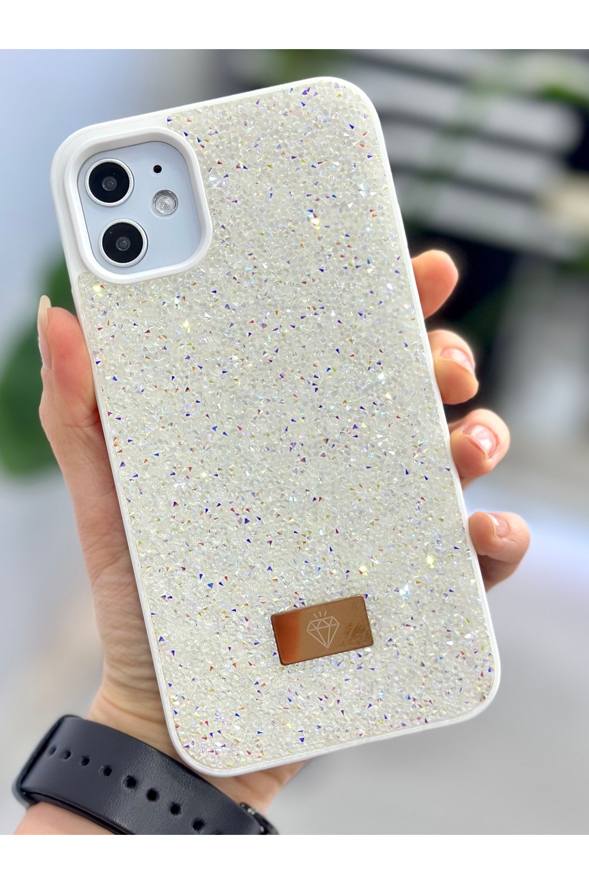 Go Aksesuar Iphone 11 Uyumlu Elmas Tasarımlı Taşlı Işıltılı Parlak Pırlanta Silikon Kılıf